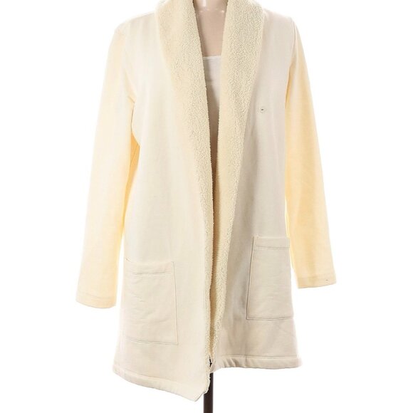 Eddie Bauer Cream Colored Sherpa Lined Cardigan in Medium - Picture 1 of 4